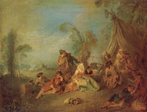 Pater, Jean-Baptiste Soldiers'Etape oil painting image